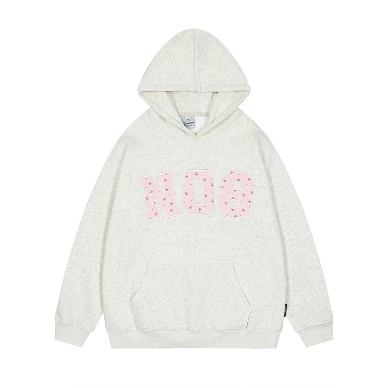 Floral Patch Embroidered Hoodie Men