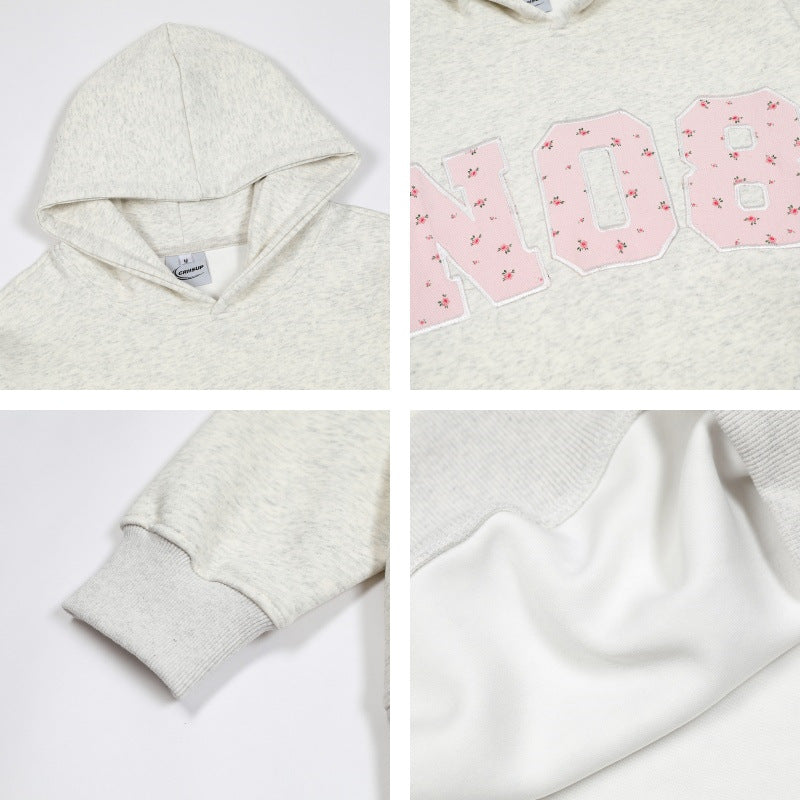 Floral Patch Embroidered Hoodie Men