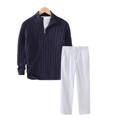 Sweater Loose Zip Pullover Knitting Sweater Coat Men