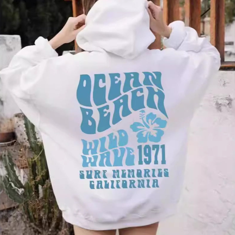 Thread Hoodie Printed Embroidered Sweater Women