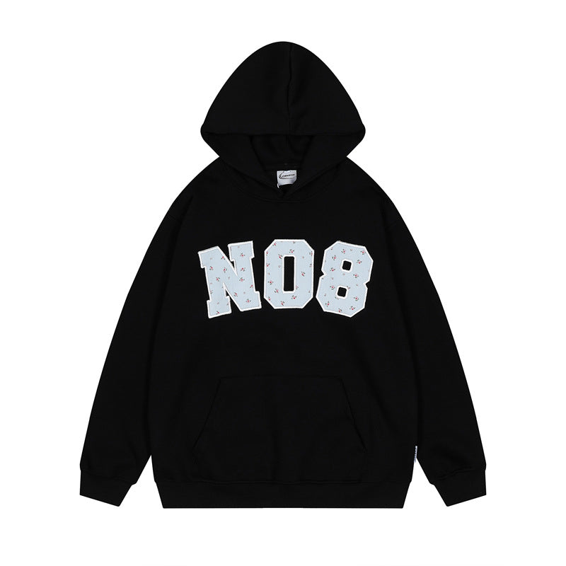 Floral Patch Embroidered Hoodie Men