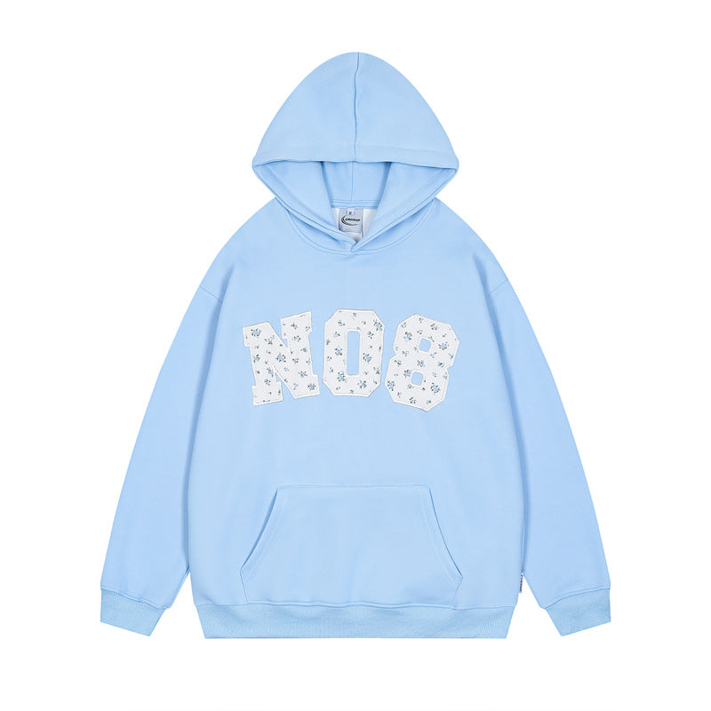 Floral Patch Embroidered Hoodie Men