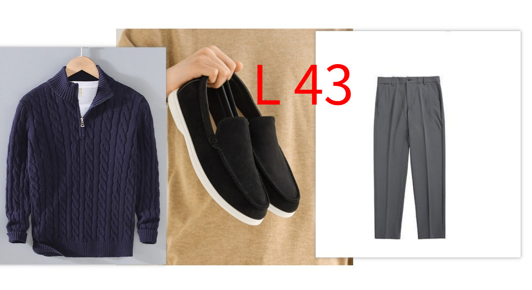 Sweater Loose Zip Pullover Knitting Sweater Coat Men