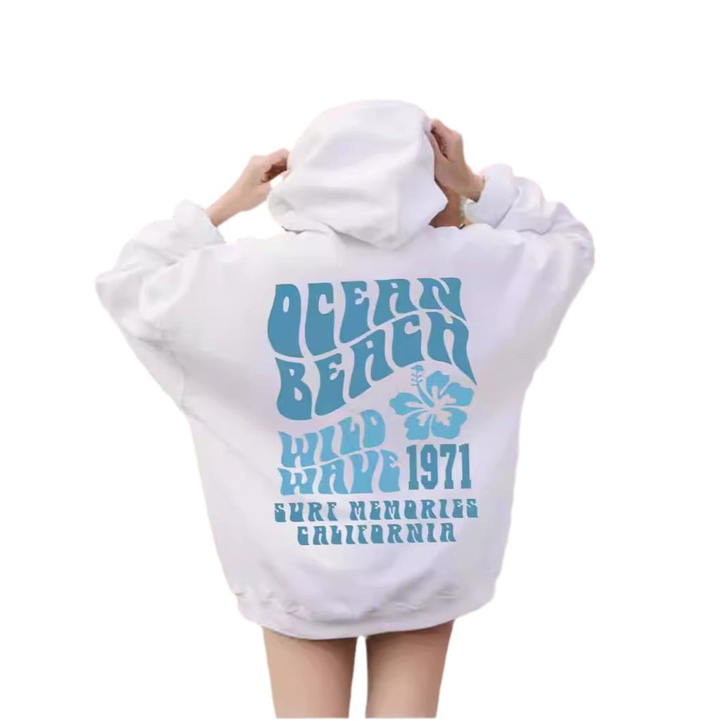 Thread Hoodie Printed Embroidered Sweater Women